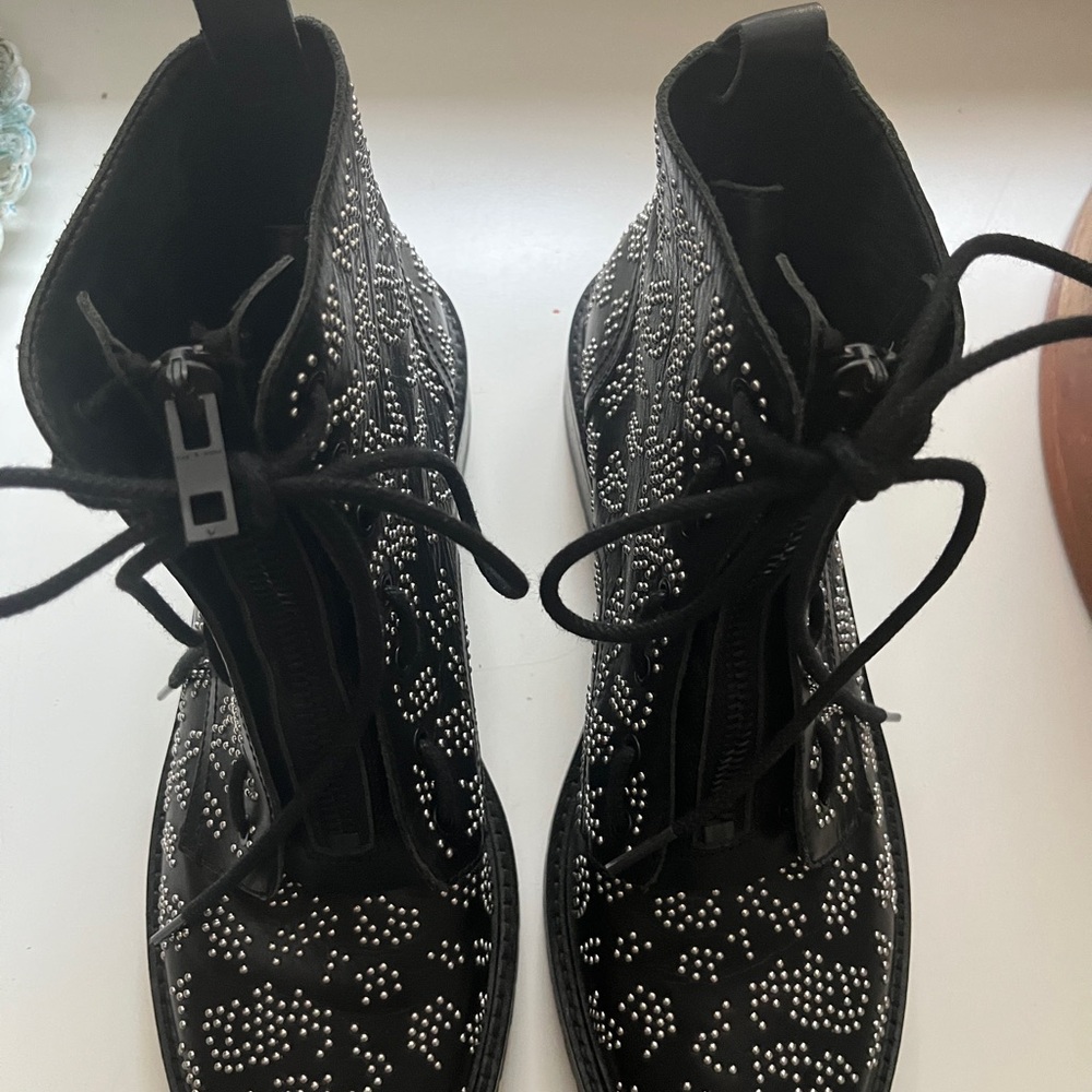 Rag & Bone Black Studded Combat Boots